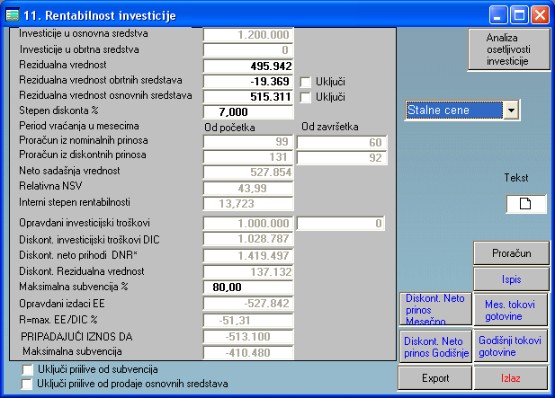 Softver Investicioni elaborat