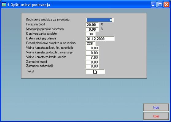 Softver Investicioni elaborat