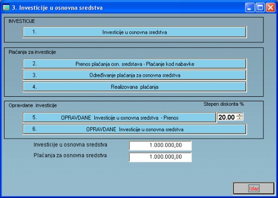 Softver Investicioni elaborat