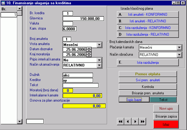 Softver Investicioni elaborat