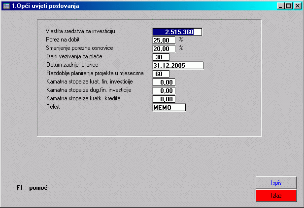 Elaborat :: program za izradu poslovnih planova i investicijskih elaborata